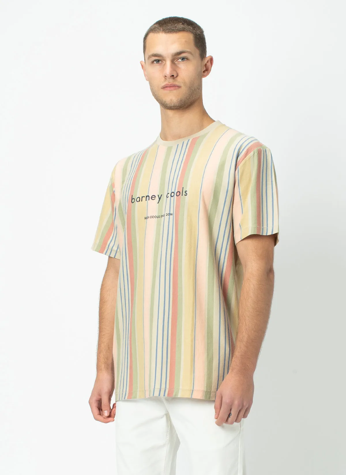 Homie Tee White Vert Stripe sold by Barney Cools product image thumbnail 4