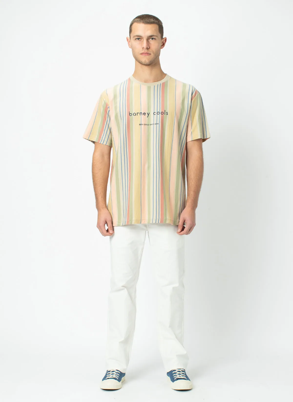 Homie Tee White Vert Stripe sold by Barney Cools product image thumbnail 3