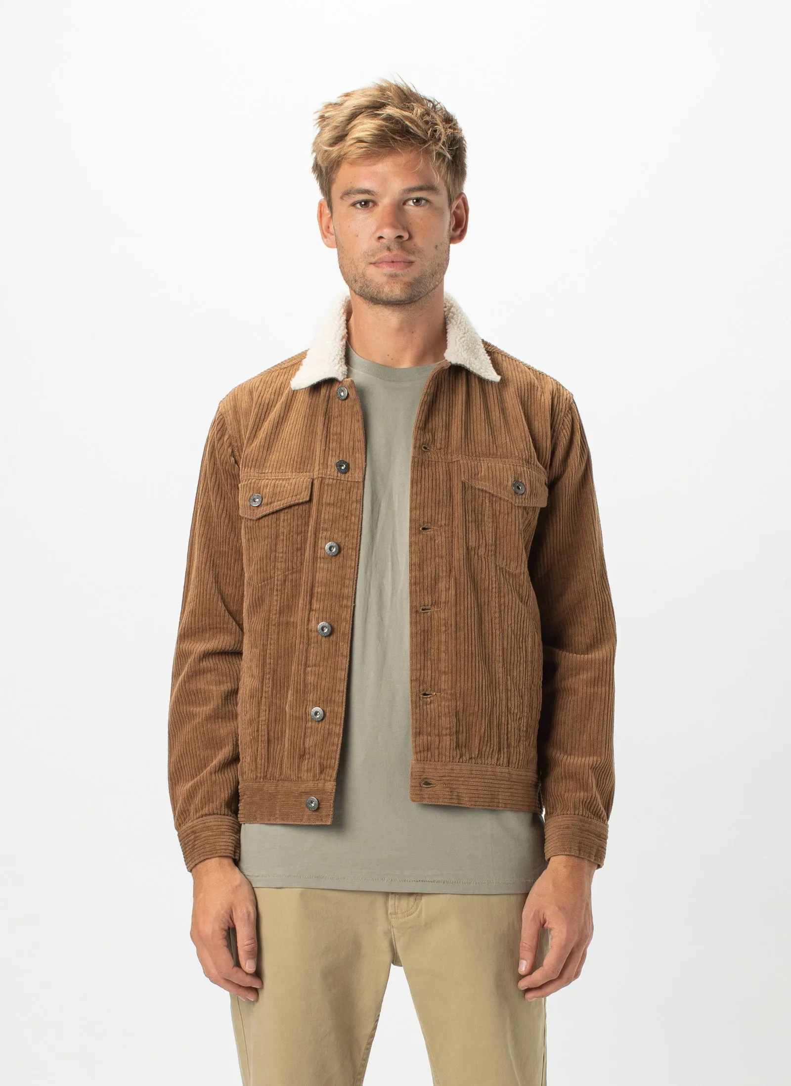B.Rigid Sherpa Collar Jacket Clay Cord sold by Barney Cools