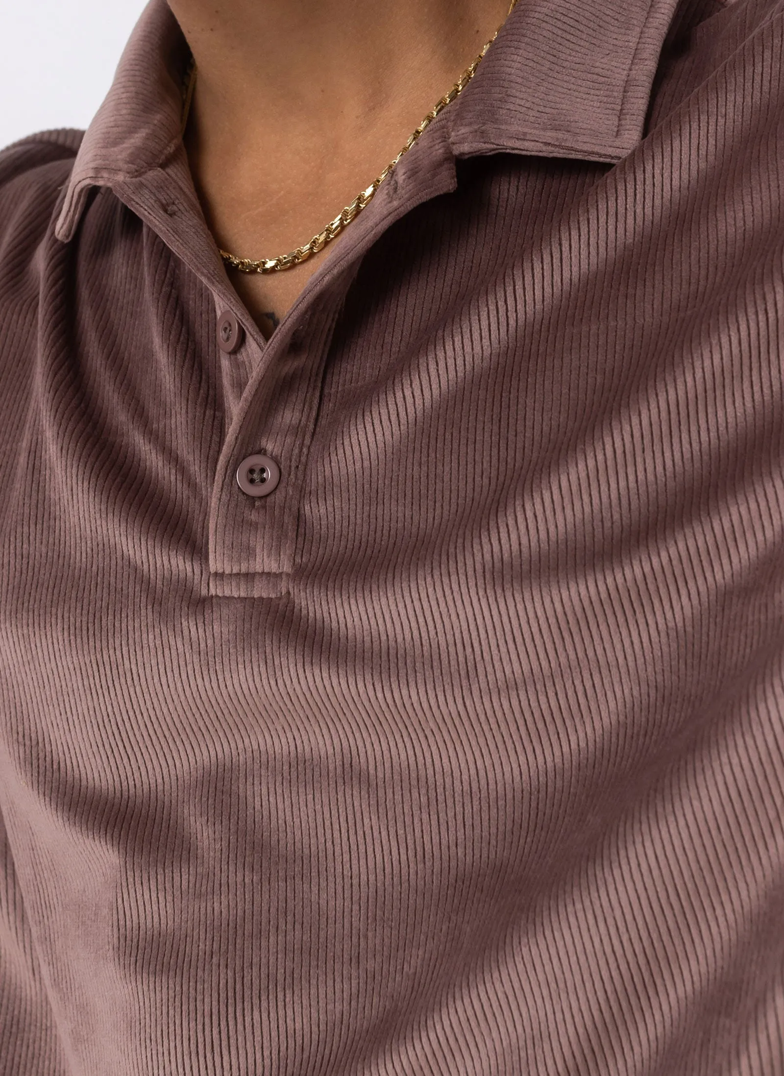 Velour Cord Polo Thistle sold by Barney Cools product image thumbnail 3