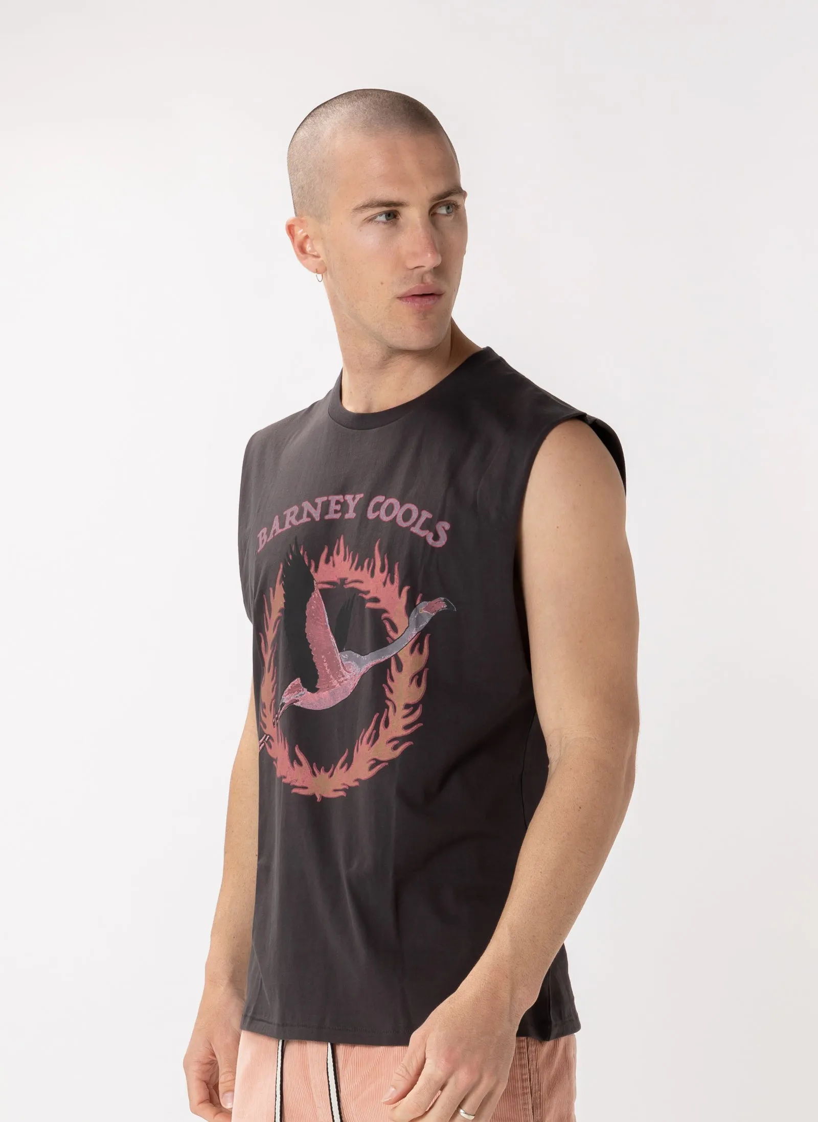 Flamingo Muscle Tee Pigment Black sold by Barney Cools product image thumbnail 3