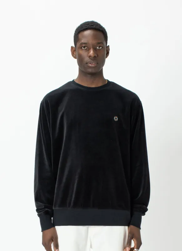 Badge Crew Black Velour sold by Barney Cools