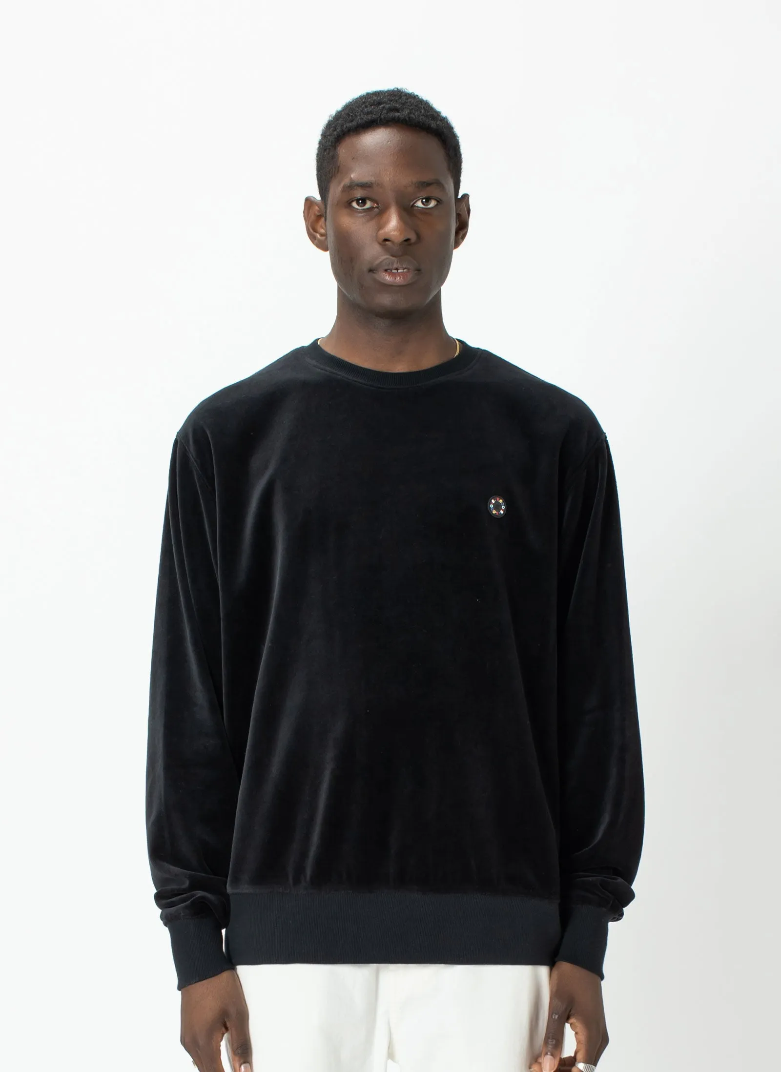 Badge Crew Black Velour sold by Barney Cools