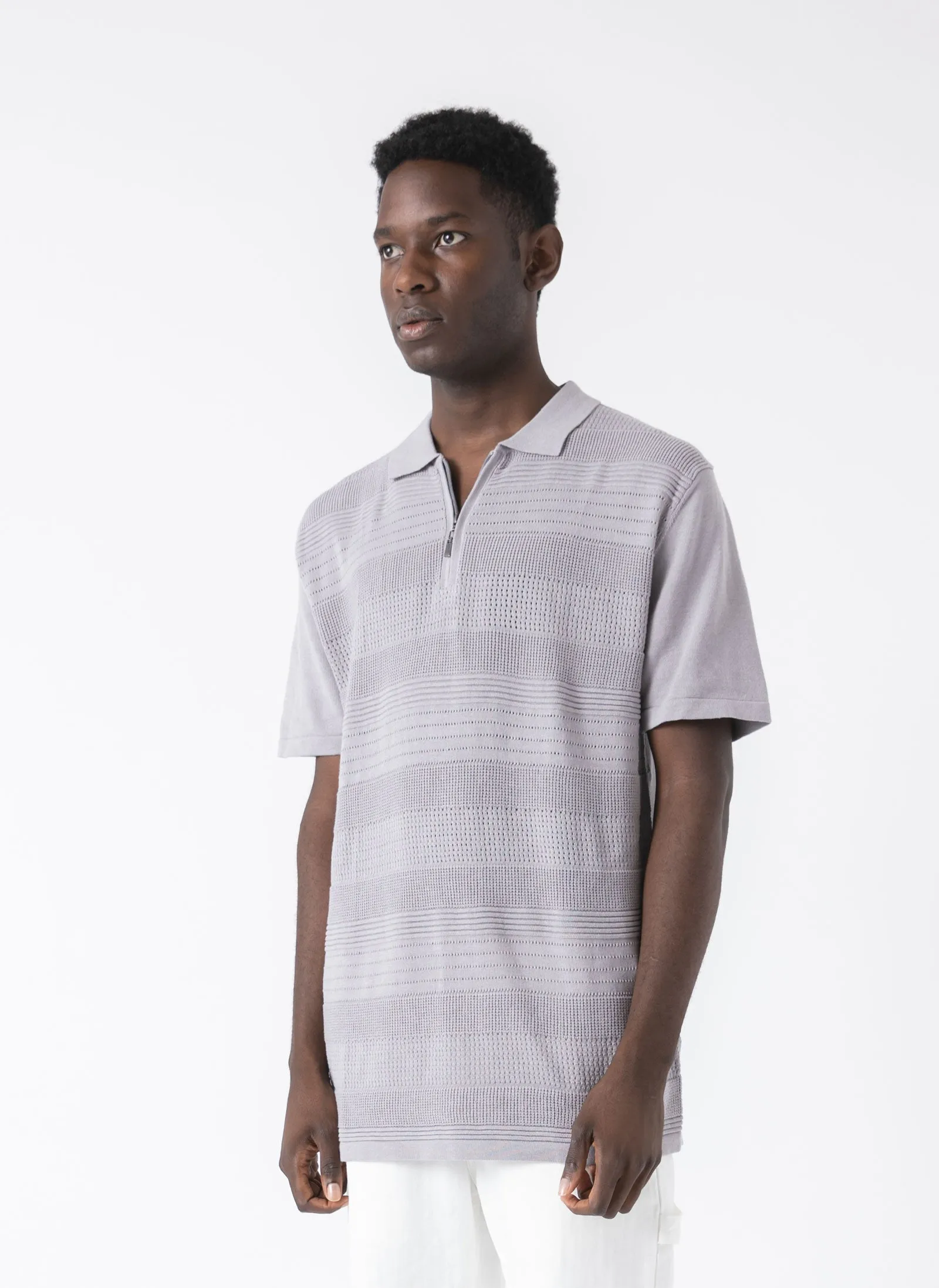 Golf Zip Polo Grey Melange sold by Barney Cools product image thumbnail 3