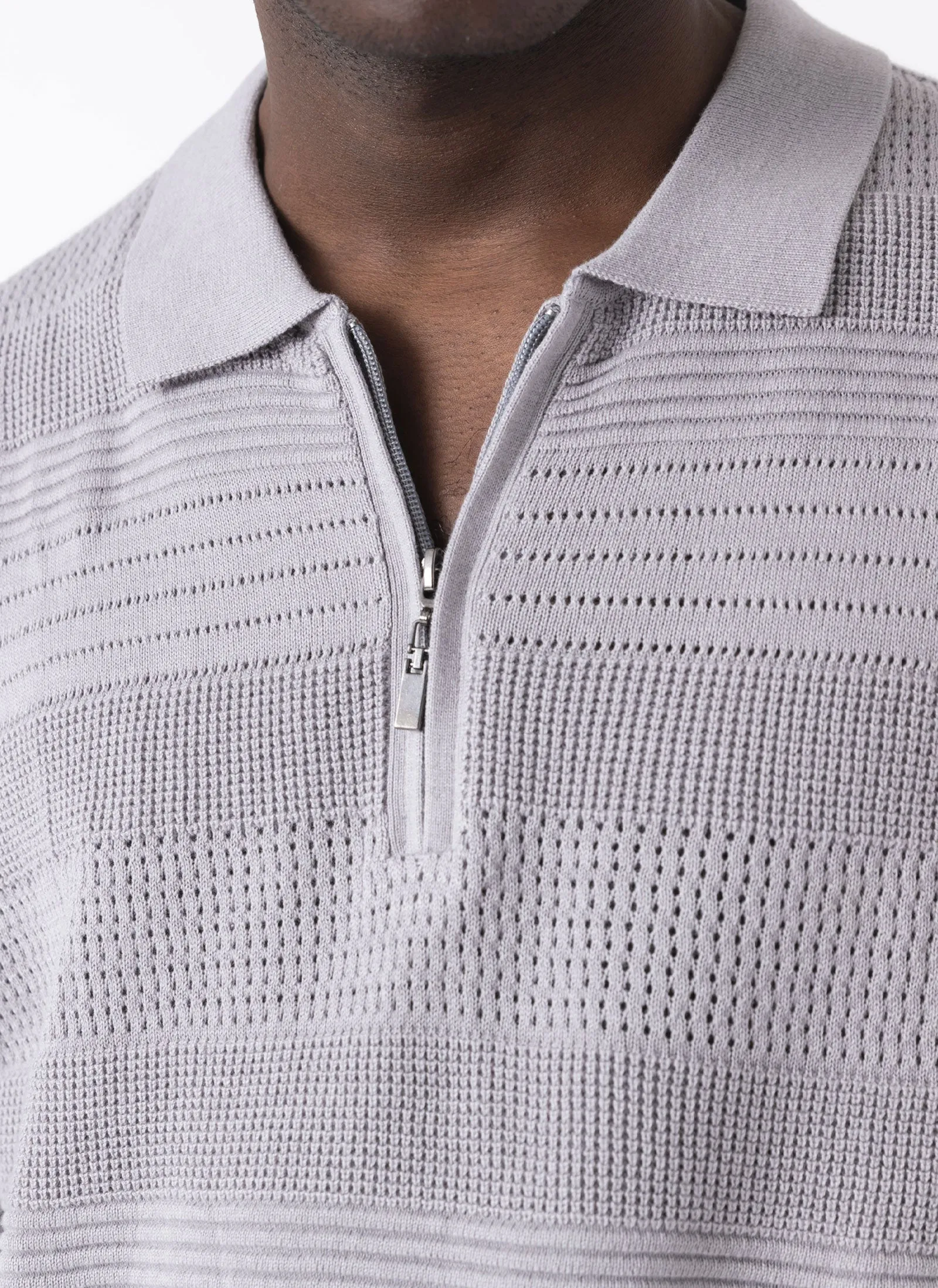 Golf Zip Polo Grey Melange sold by Barney Cools product image thumbnail 2