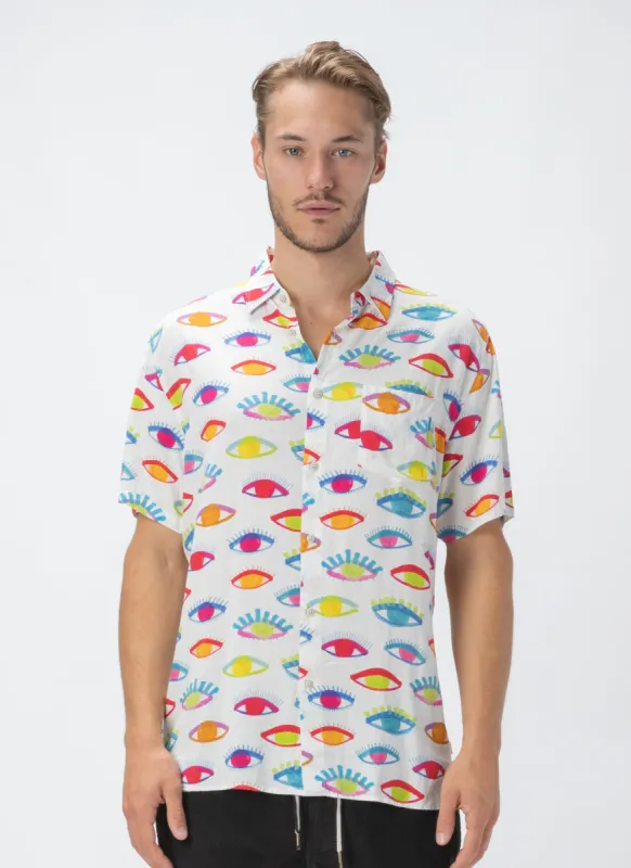 Holiday Short-Sleeve Shirt Eyes Print - Sale made by Barney Cools