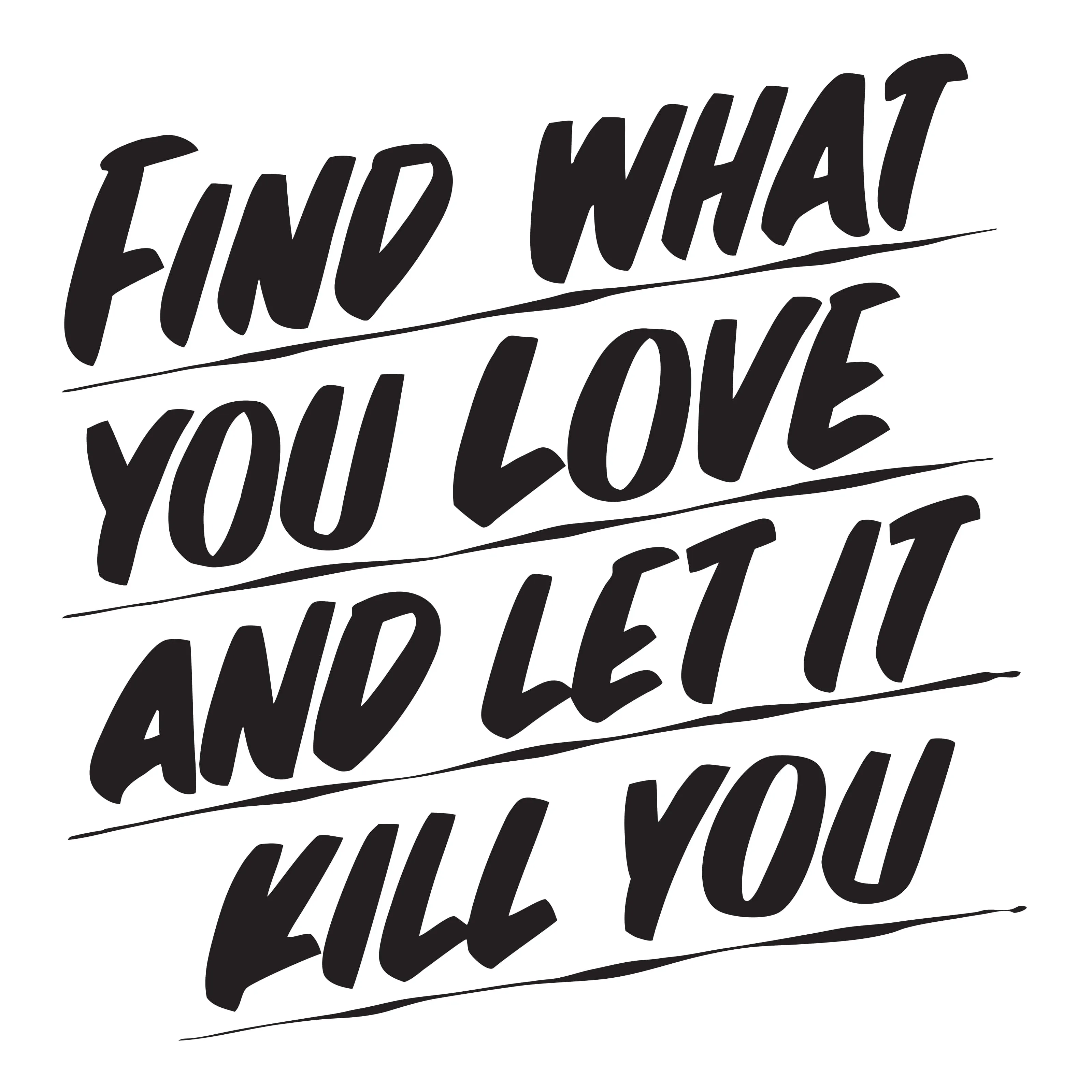 FIND WHAT YOU LOVE AND LET IT KILL YOU sold by Baron Von Fancy