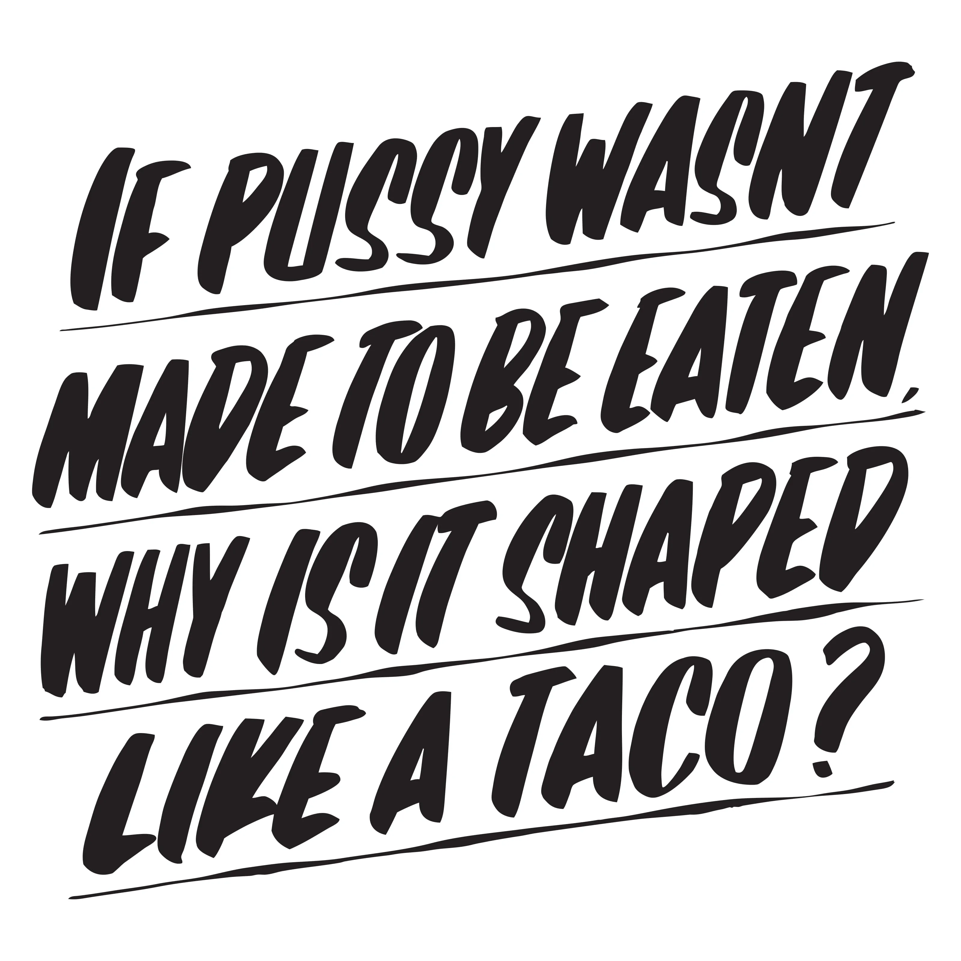 IF PUSSY WASN'T MADE TO BE EATEN, WHY IS IT SHAPED LIKE A TACO sold by Baron Von Fancy
