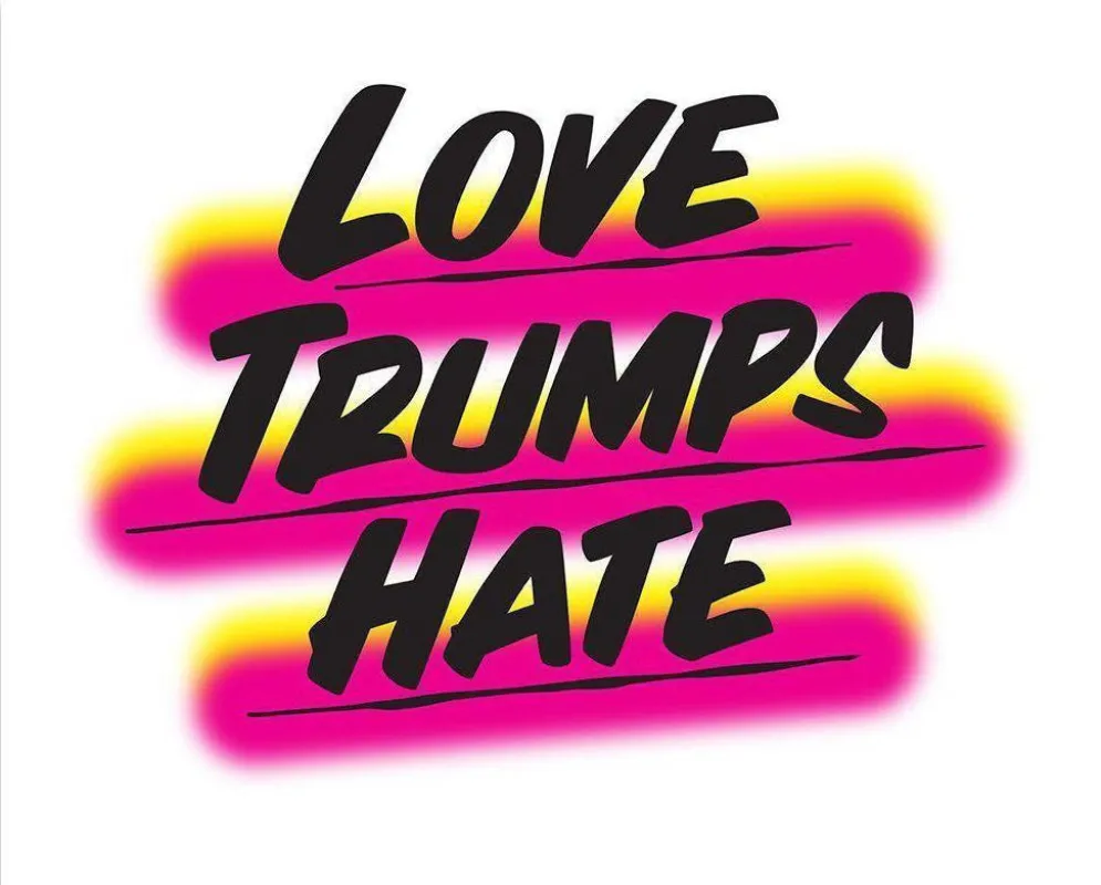 LOVE TRUMPS HATE, PINK sold by Baron Von Fancy