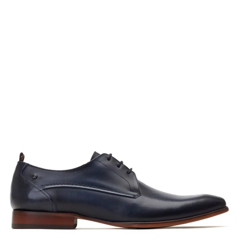 Gambino Waxy Derby Shoes Navy sold by Base London