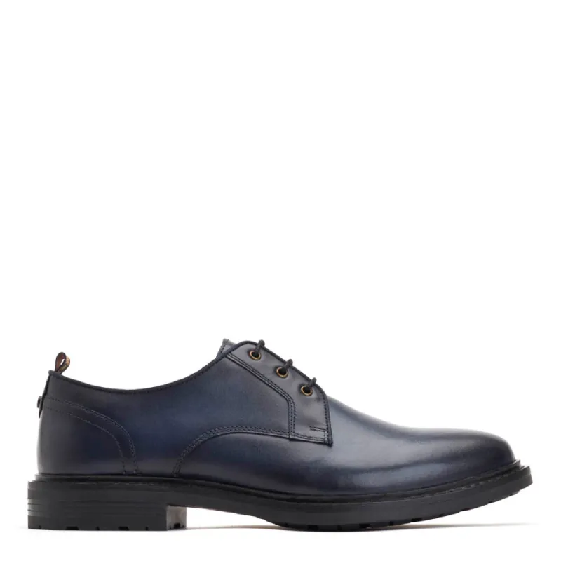 Dime Burnished Derby Shoes Navy sold by Base London