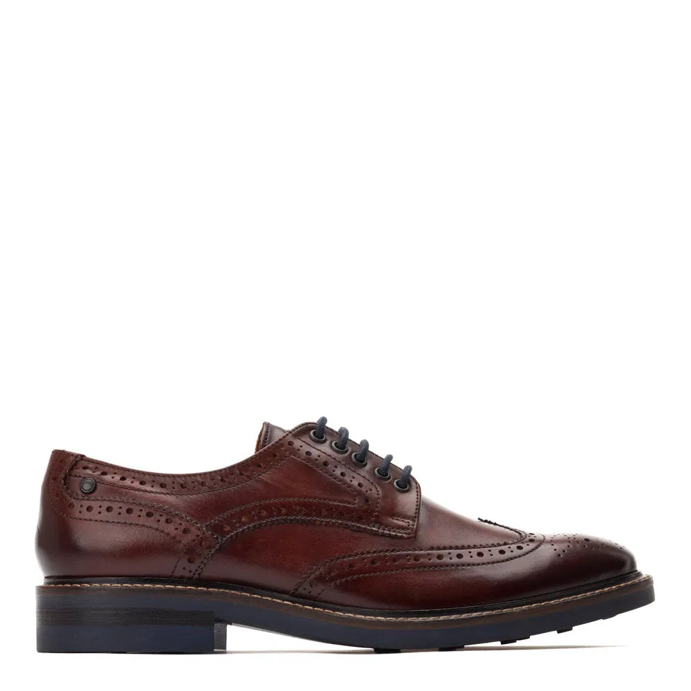 Hatfield Washed Brogue Shoes Brown sold by Base London