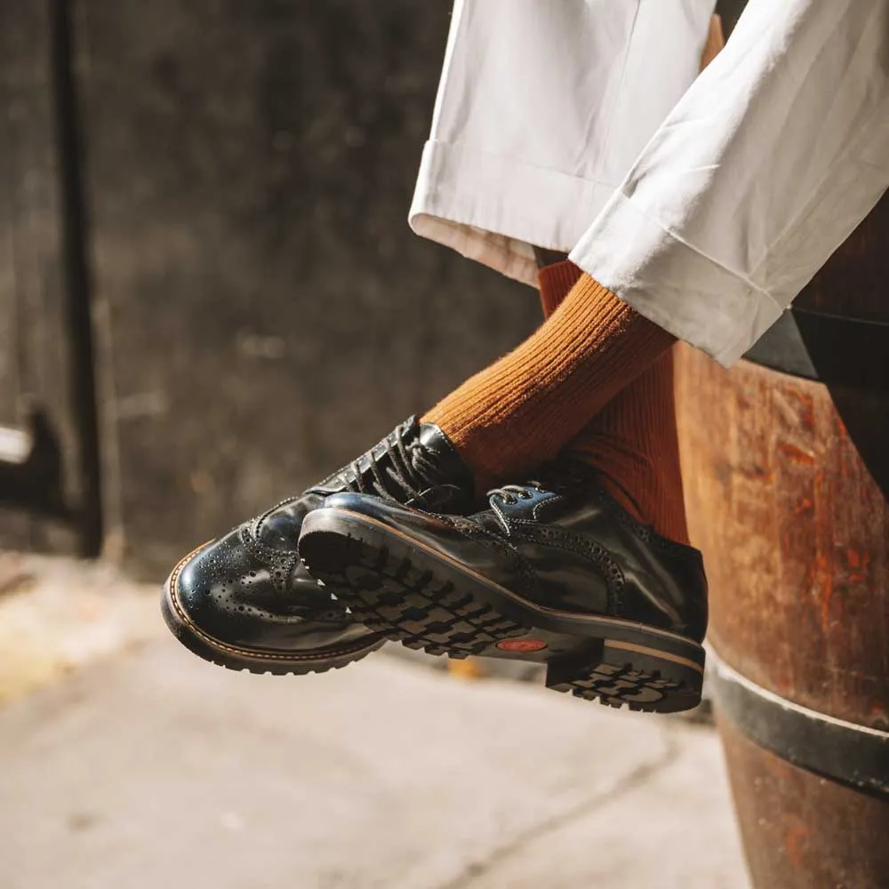 Gibbs Hi Shine Brogue Shoes Navy sold by Base London product image thumbnail 4