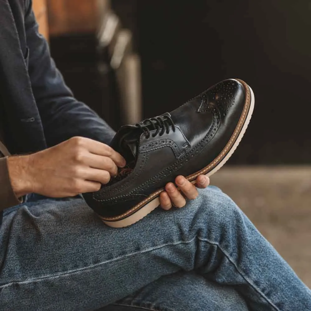Sully Washed Brogue Shoes Navy sold by Base London product image thumbnail 4