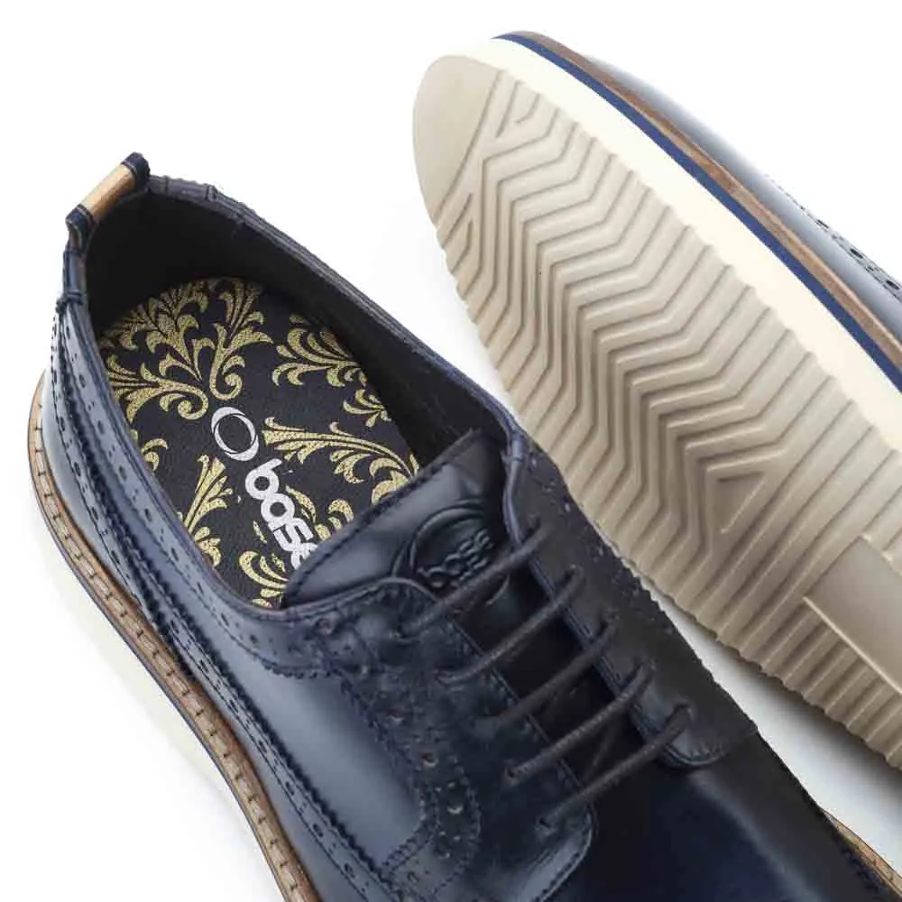 Sully Washed Brogue Shoes Navy sold by Base London product image thumbnail 5
