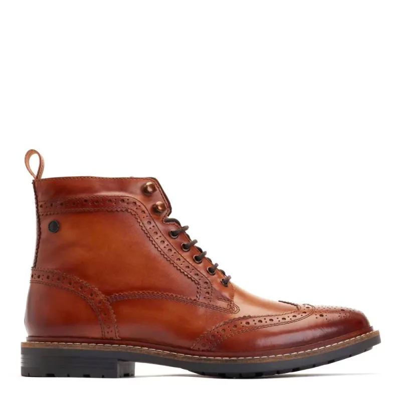 Dealer Burnished Brogue Boots Tan sold by Base London