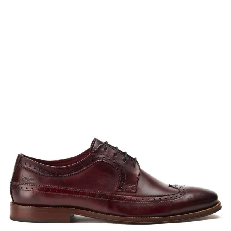 Havisham Washed Brogue Shoes Bordo sold by Base London
