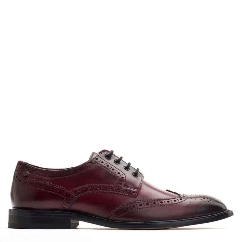 Chaplin Washed Brogue Shoes Bordo sold by Base London