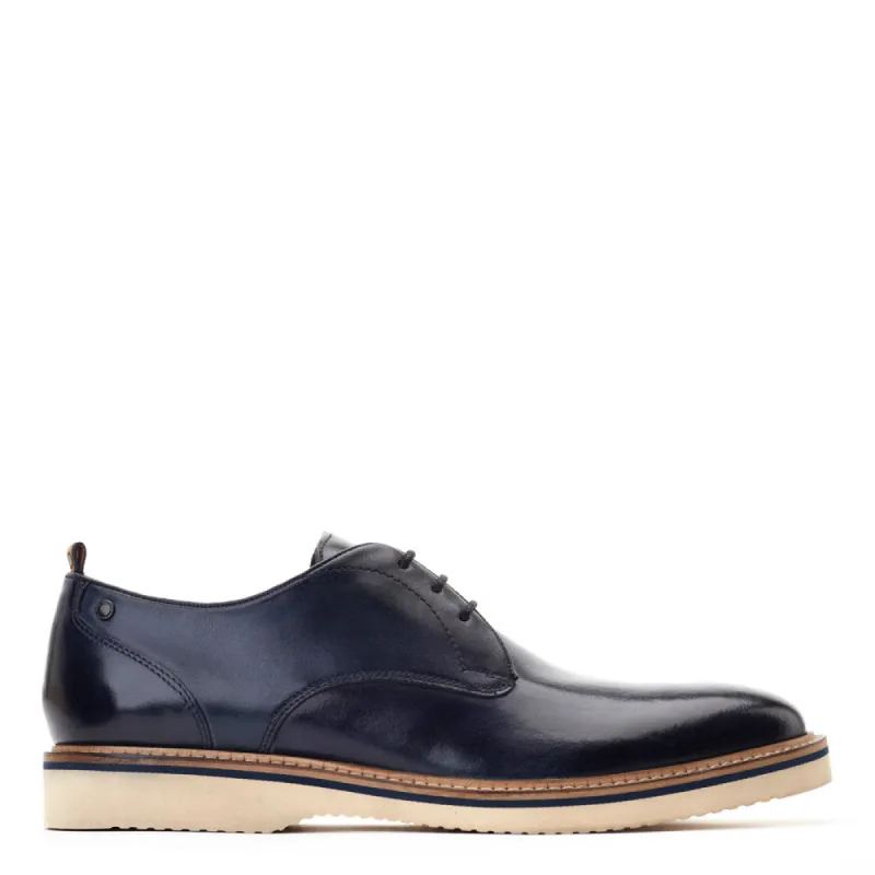 Woody Washed Derby Shoes Navy made by Base London