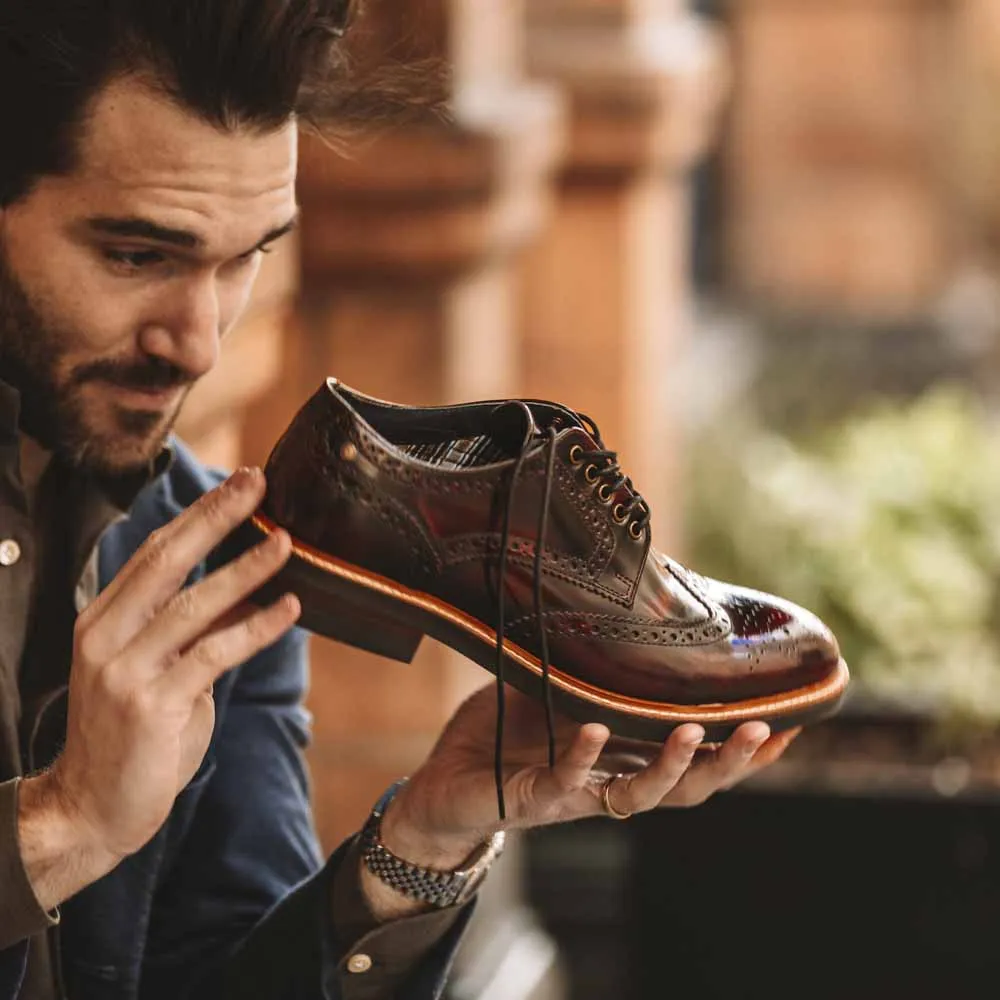 Woburn Hi Shine Brogue Shoes Bordo sold by Base London product image thumbnail 3
