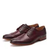 Barbera Waxy Brogue Shoes Bordo sold by Base London