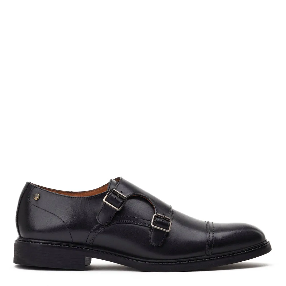 Diablo Waxy Monk Strap Shoes Black sold by Base London