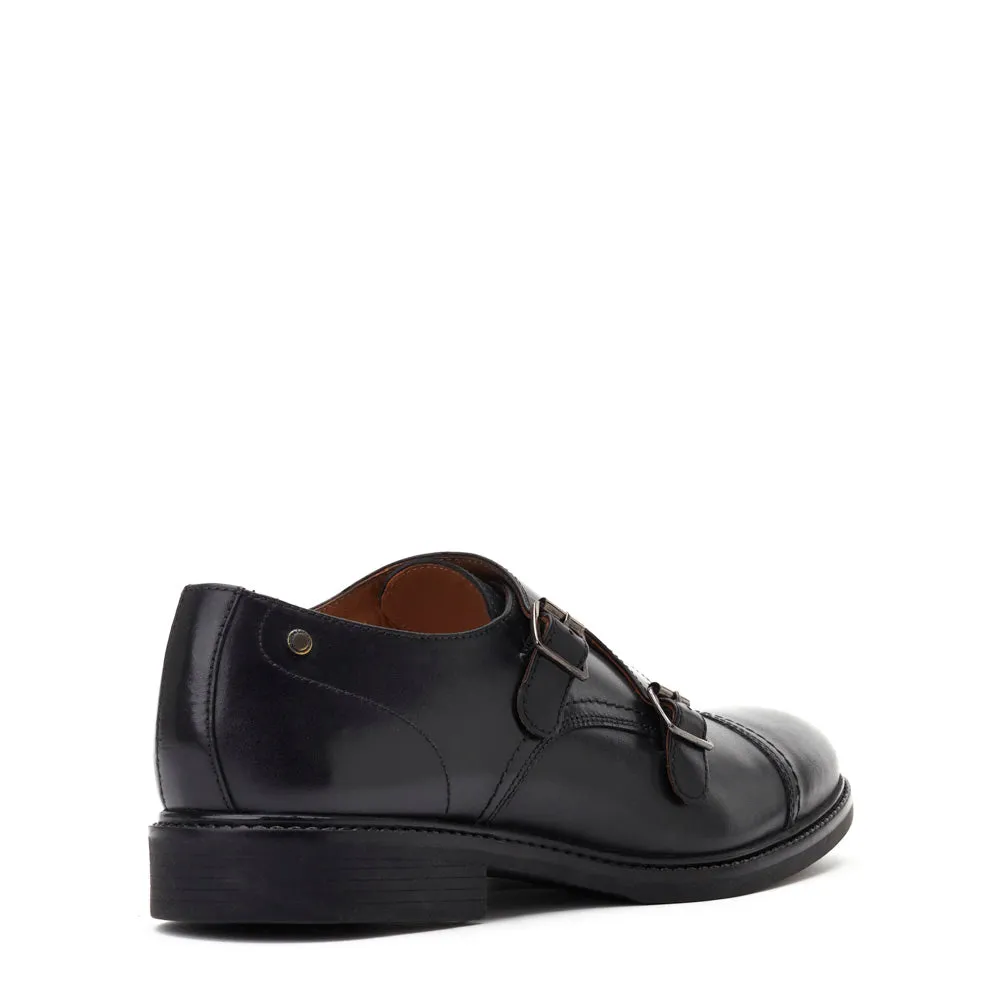 Diablo Waxy Monk Strap Shoes Black sold by Base London product image thumbnail 3