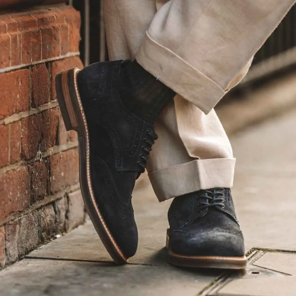 Bryce Suede Brogue Shoes sold by Base London product image thumbnail 3