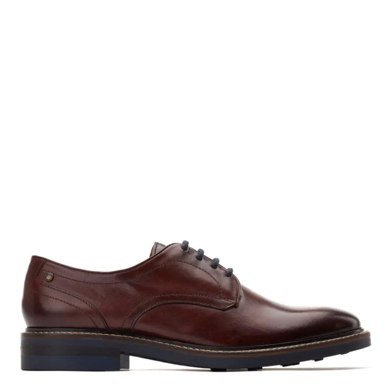 Mawley Washed Derby Shoes Brown sold by Base London