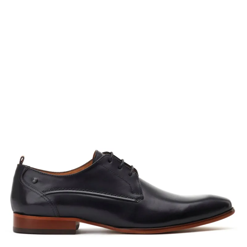 Gambino Waxy Derby Shoes Black sold by Base London