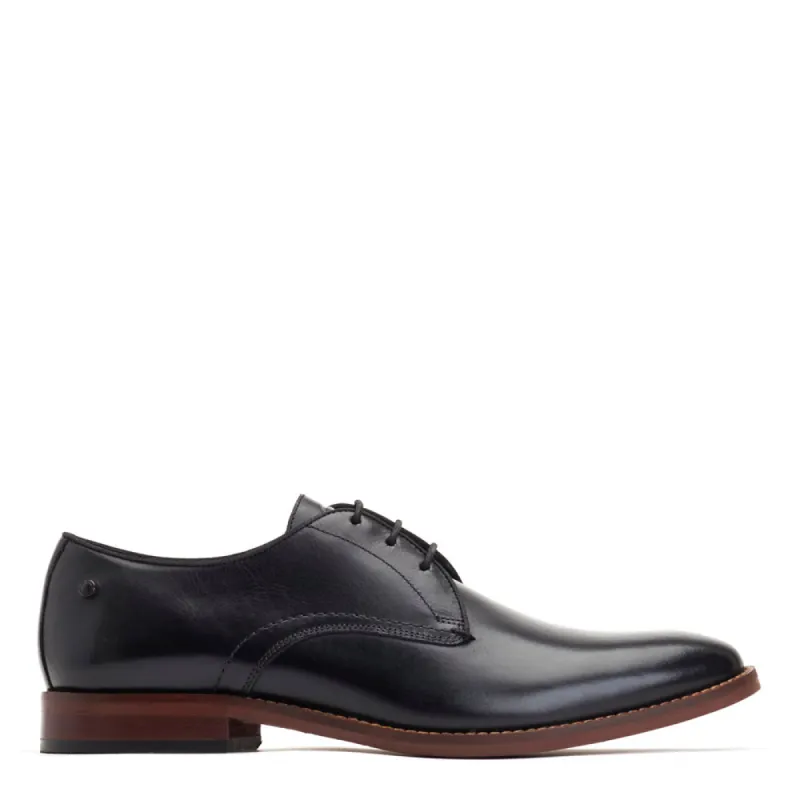 Bronte Waxy Derby Shoes Black sold by Base London
