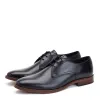 Bronte Waxy Derby Shoes Black sold by Base London