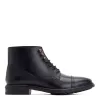 Duke Waxy Toe Cap Boots Black sold by Base London