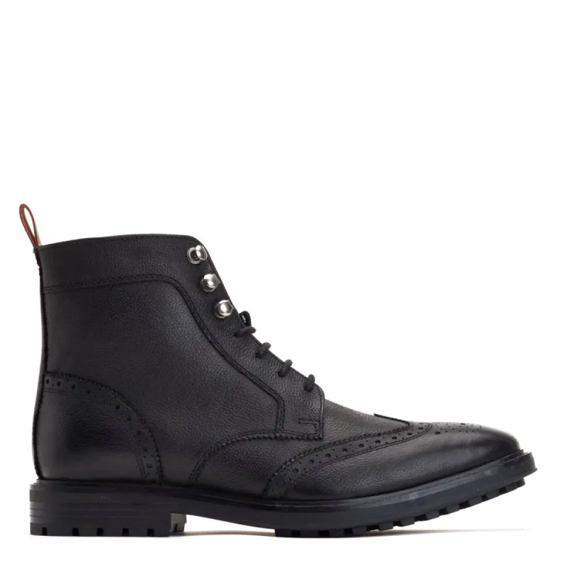 Hemlock Grain Brogue Boots Black sold by Base London