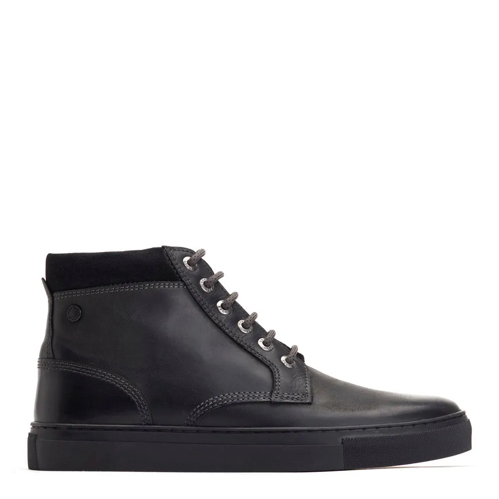 Cabbie High-Top Leather Trainers Black sold by Base London