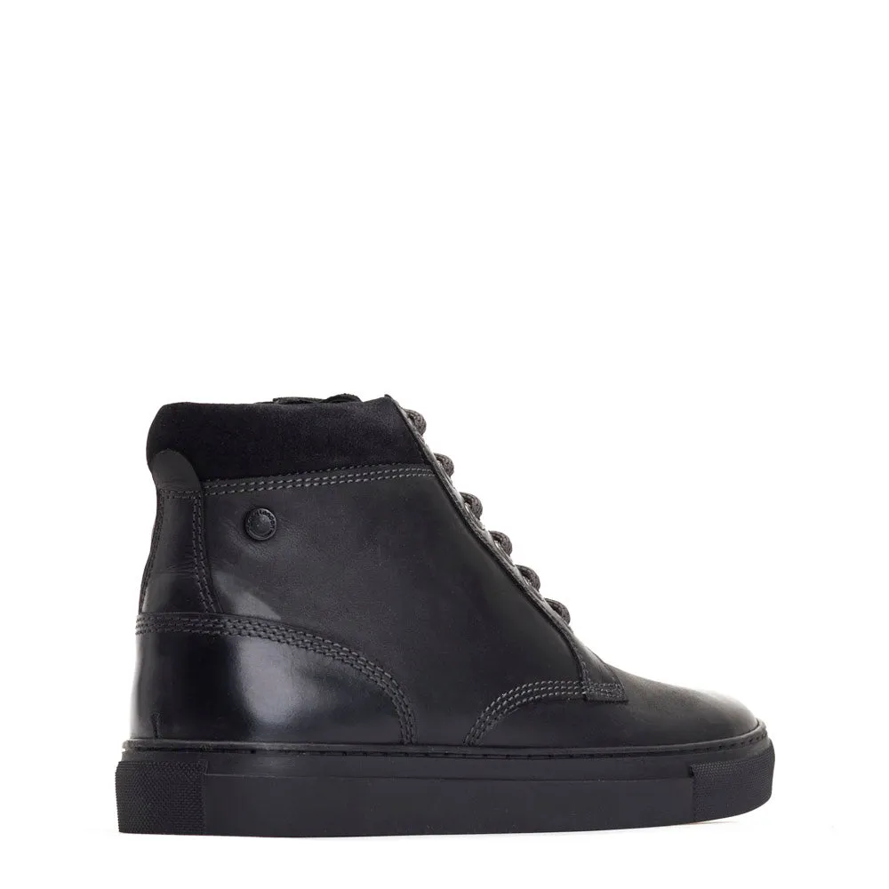 Cabbie High-Top Leather Trainers Black sold by Base London product image thumbnail 4
