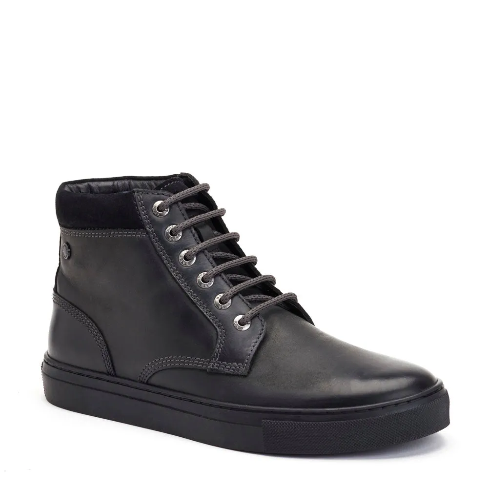Cabbie High-Top Leather Trainers Black sold by Base London product image thumbnail 2