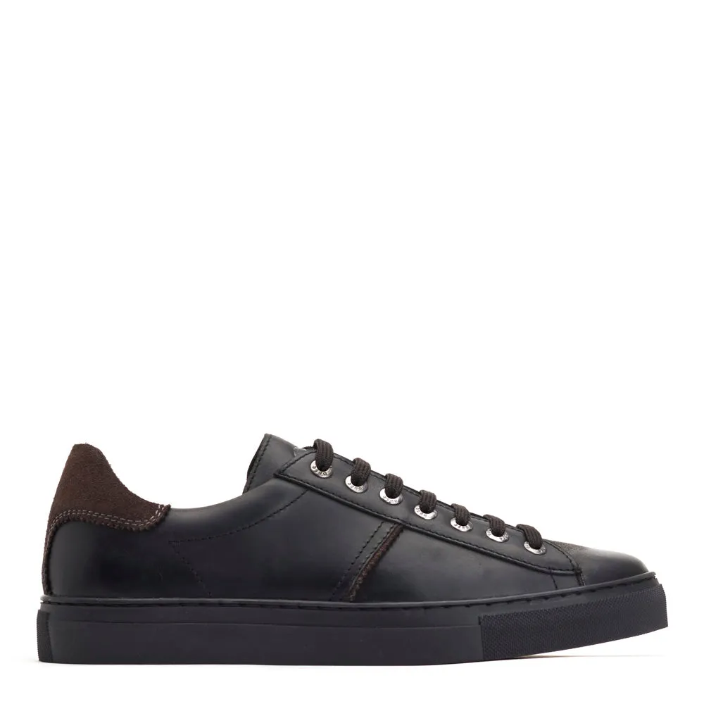 Beck Leather Trainers Black sold by Base London