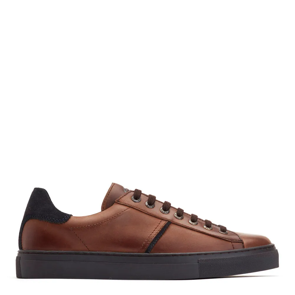 Beck Leather Trainers Brown sold by Base London