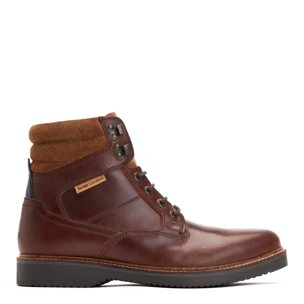 Bradley Waxy Combat Boots Brown sold by Base London