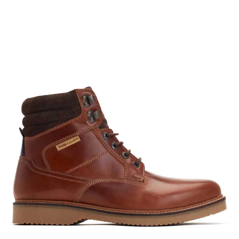 Bradley Waxy Combat Boots Chestnut sold by Base London