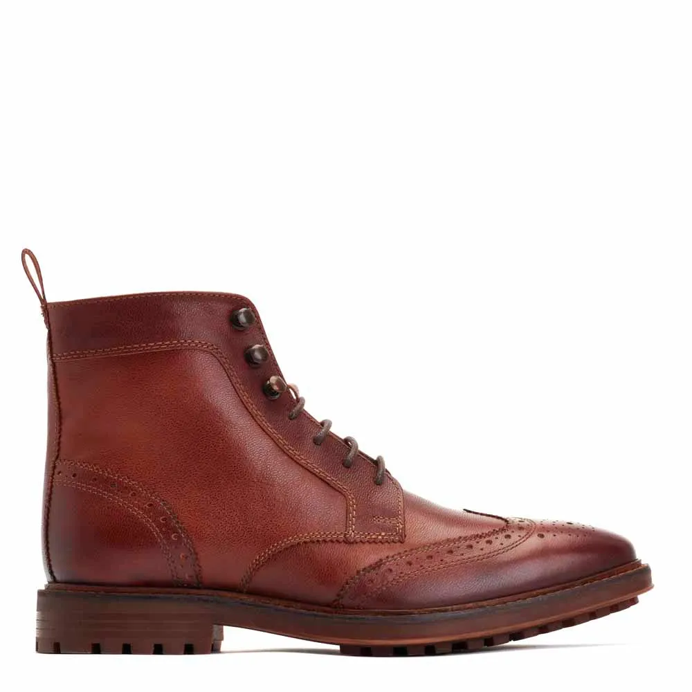 Hemlock Grain Brogue Boots Tan sold by Base London