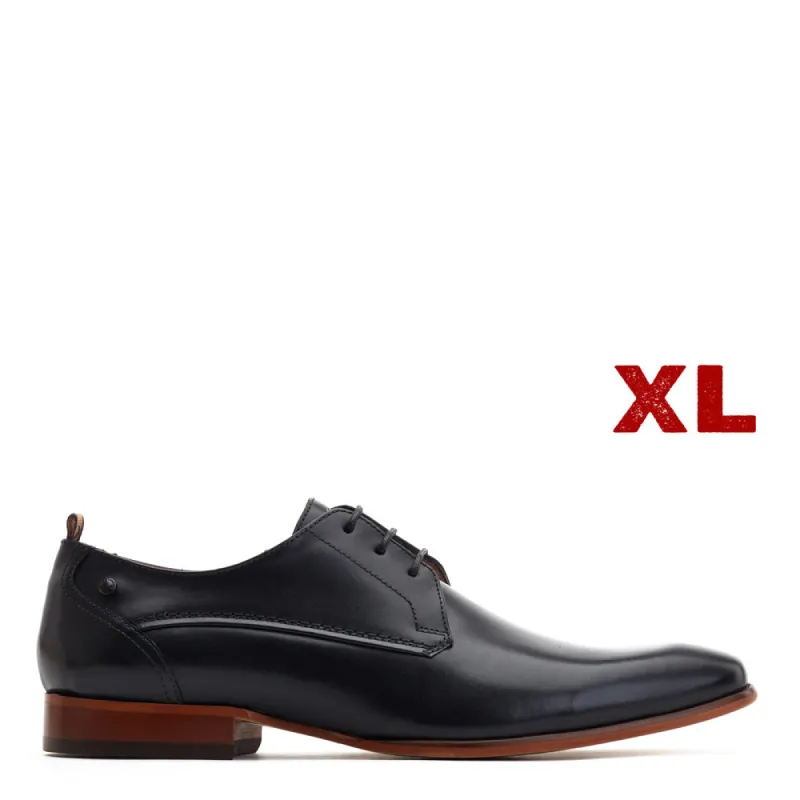 Gambino XL Waxy Derby Shoes Black sold by Base London