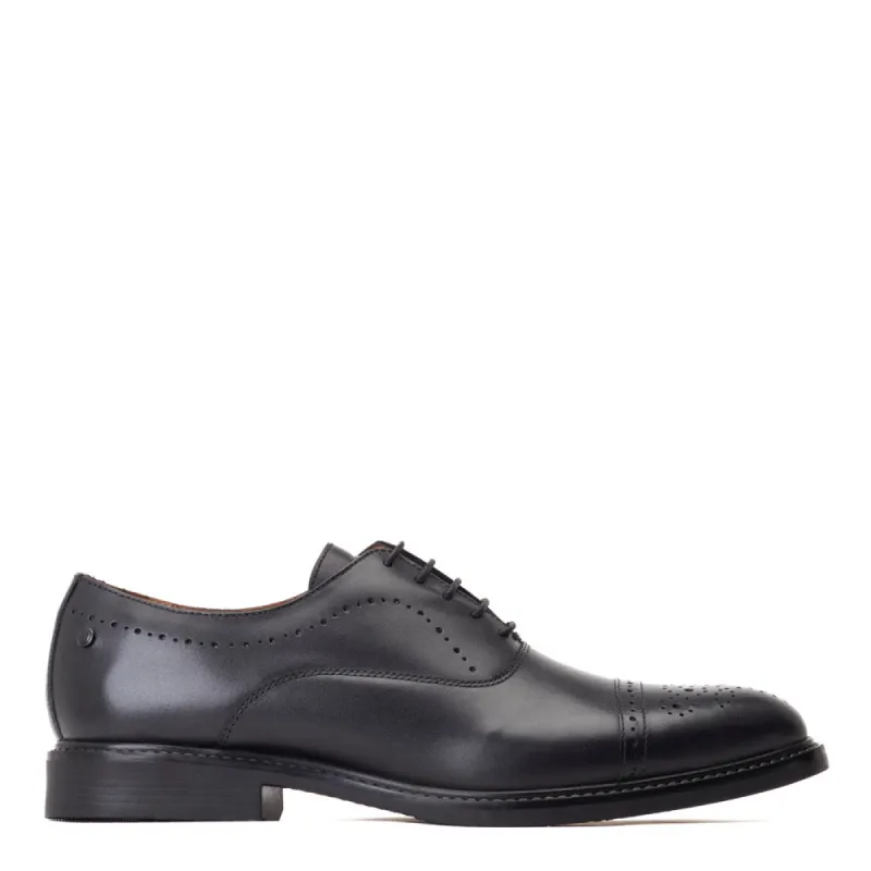 Corbin Waxy Oxford Shoes Black sold by Base London