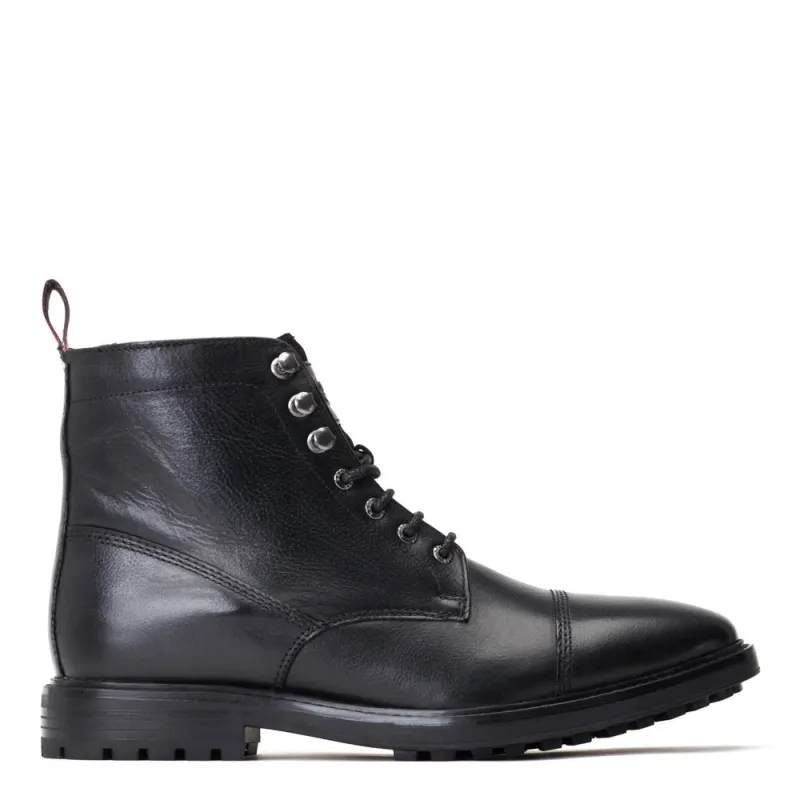 Banff Grain Toe Cap Boots Black sold by Base London