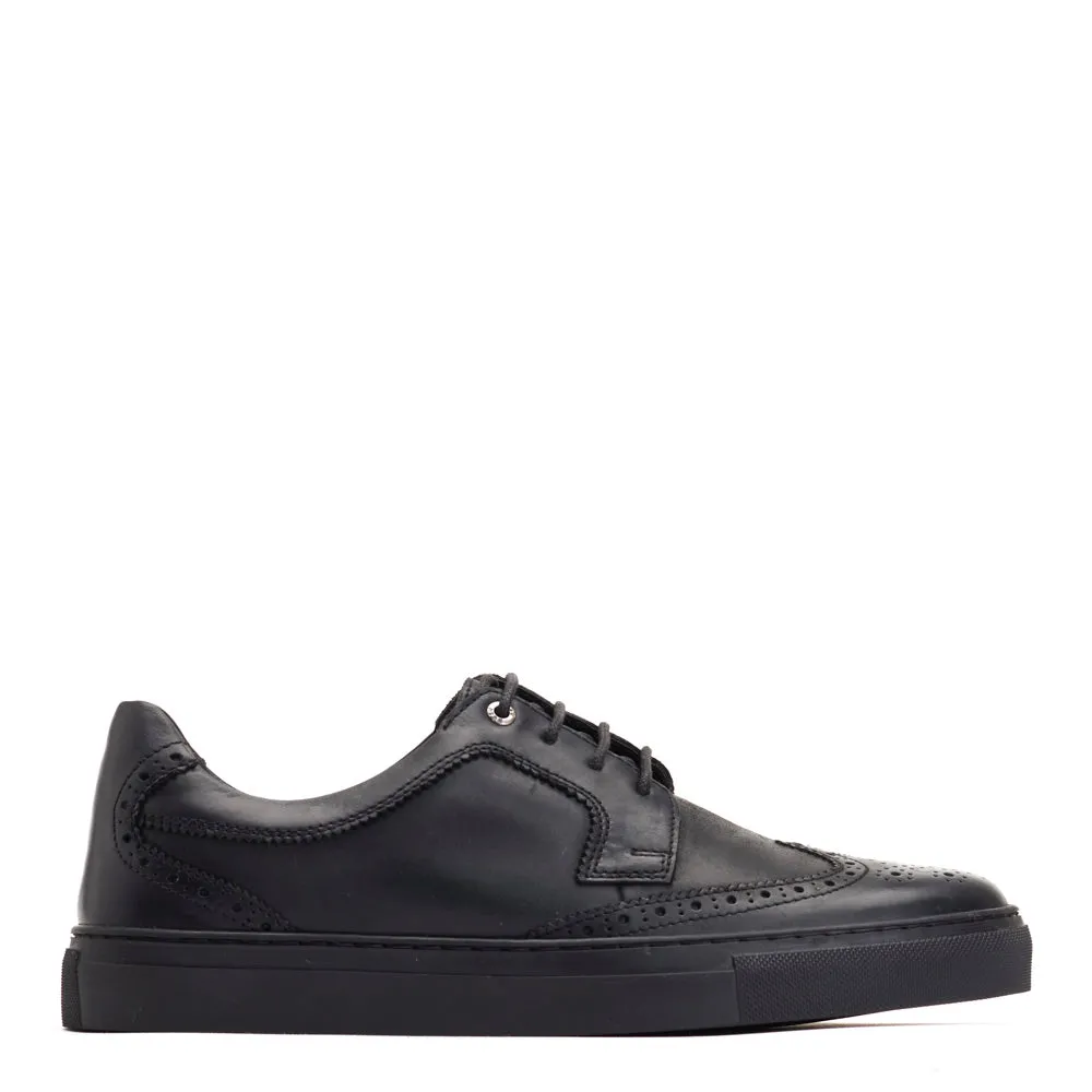 Keller Pull Up Cupsole Brogue Black sold by Base London