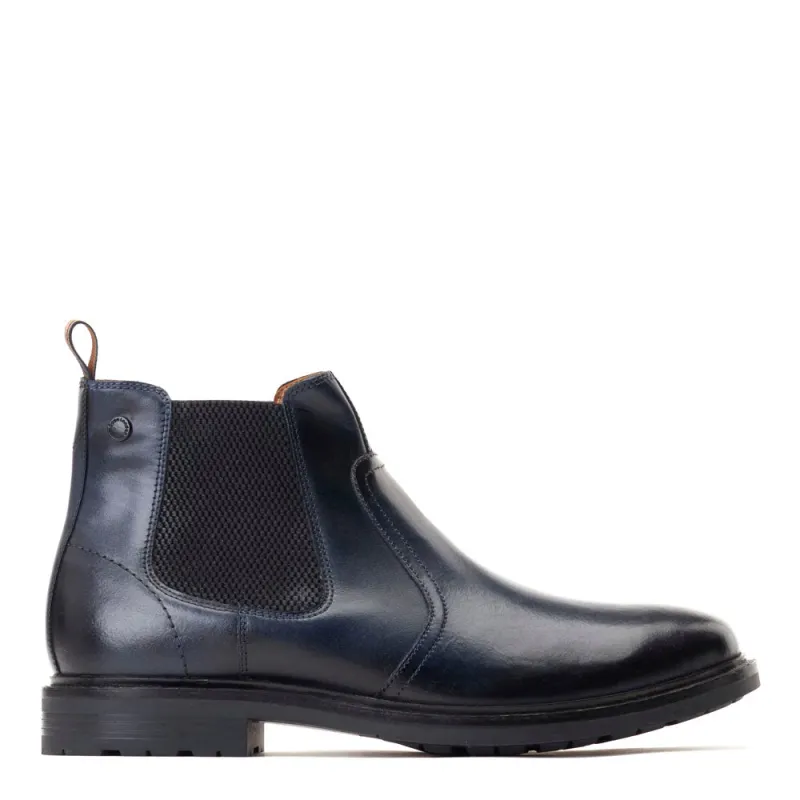 Bloom Burnished Chelsea Boots Navy sold by Base London