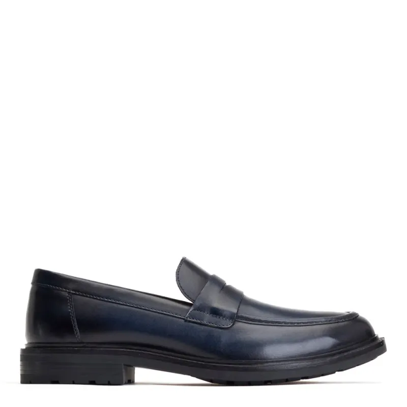 Ivey Burnished Loafers Navy sold by Base London