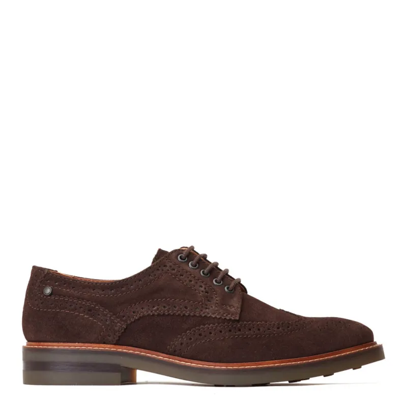 Hatfield Suede Brogue Shoes Brown sold by Base London