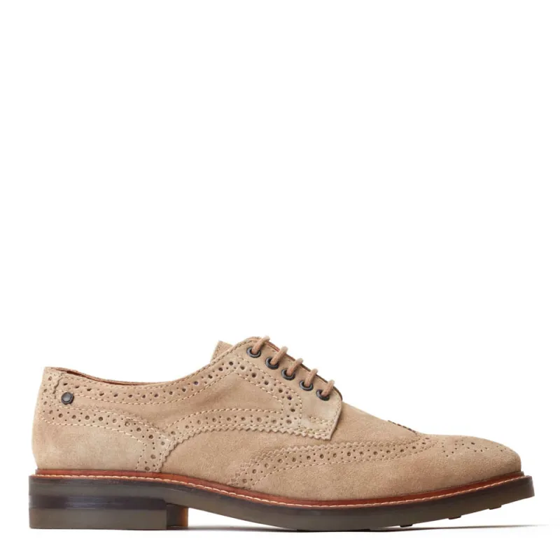 Hatfield Suede Brogue Shoes Sand sold by Base London